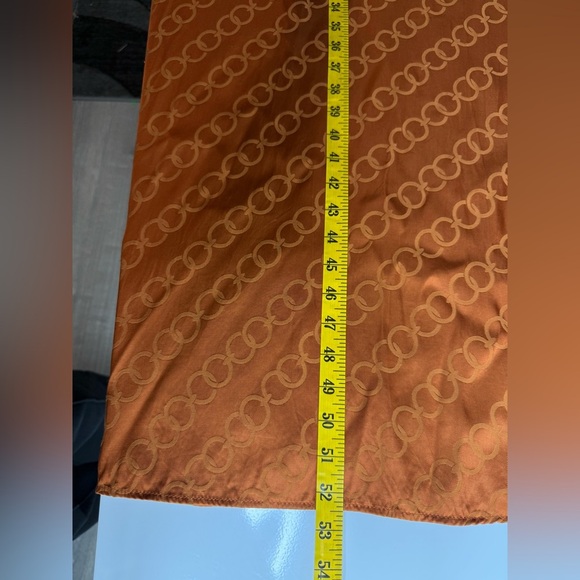 MANGO Women’s Mock-neck Long Sleeve Flowy Long Dress in Copper Sz M - Picture 11 of 13